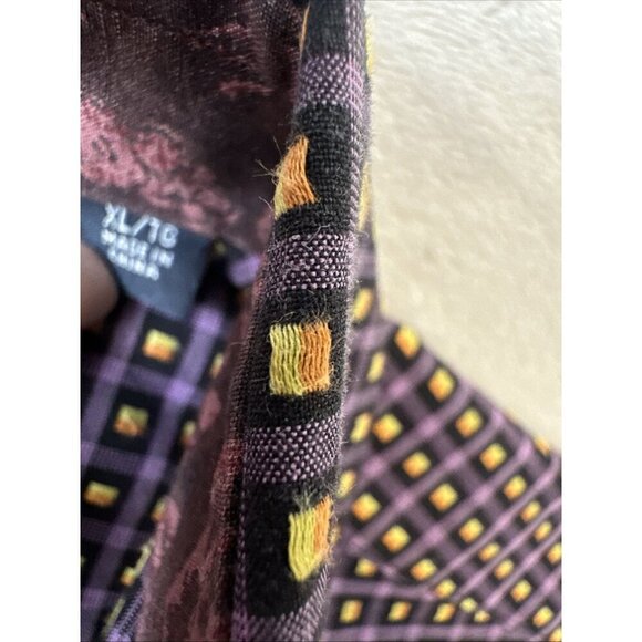 Men’s Robert Graham Button Down Shirt Purple Flip Cuff Size XL - Picture 2 of 10